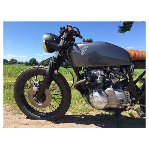 7 " Scrambler Headlight Brass & Black