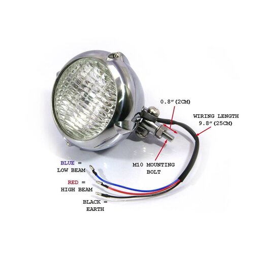 5.5" Vintage Headlight Bottom Mount Polished