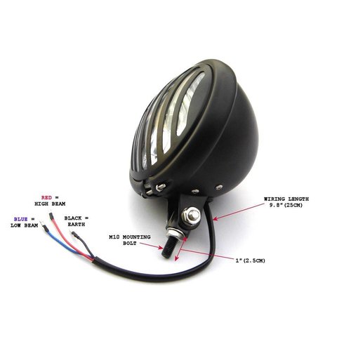 5.75" Prison Style Bottom Mount Headlight Black