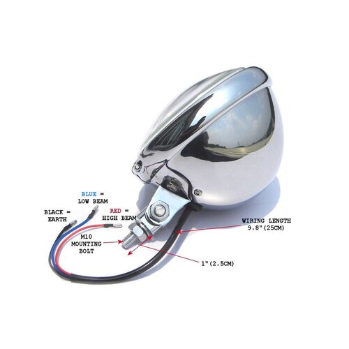 5.75" Classic Chrome Headlight with Bottom Mount