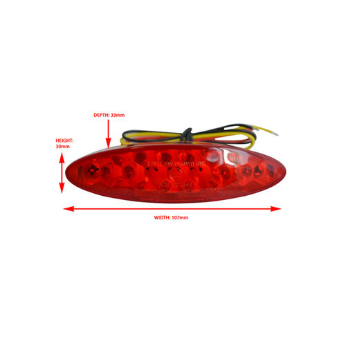 Tail Light LED Oval Red Type 2