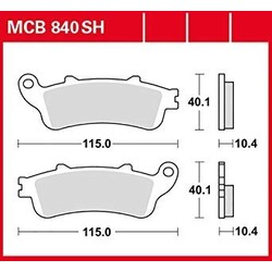 Brake pads MCB840SH Sintered Rear