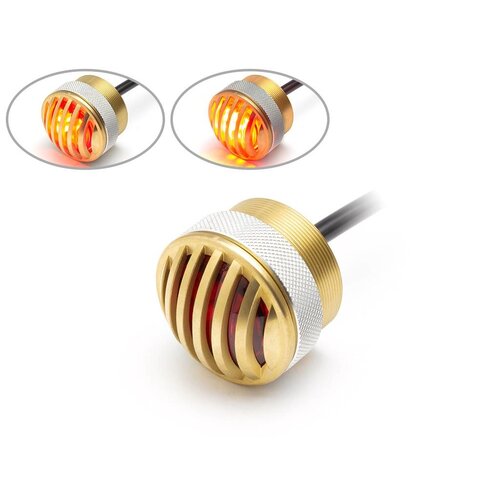 LED-Stop- / Rücklicht aus massivem Messing- Flush Mount Prison Grill