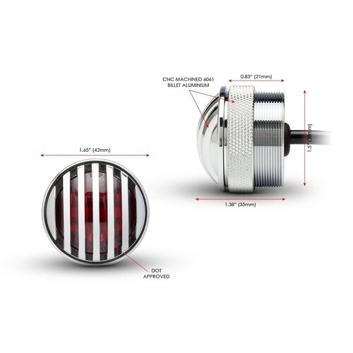 Chrome Flush Mount Prison Grid LED Stop / Tail Light