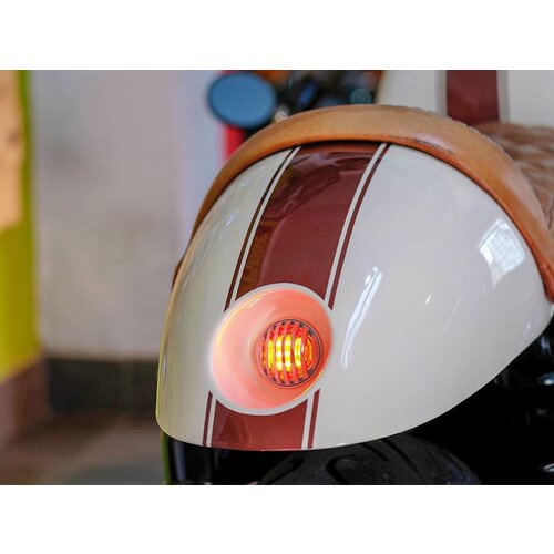 1,65 "Chrome Mini Unterputz CNC Billet Alum Prison grill LED Stop / Rücklicht