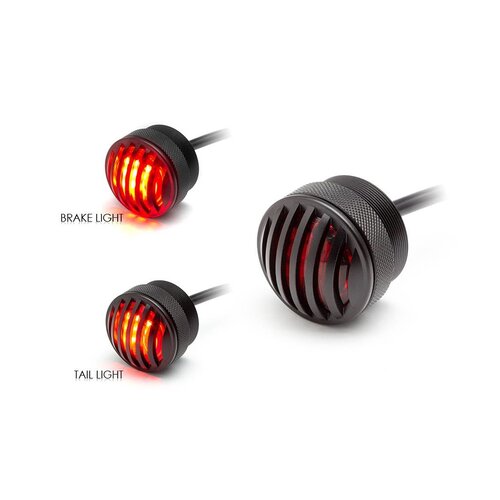 1.65" Matte Black Mini Flush Mount CNC Billet Aluminium Prison Grid LED Stop / Tail Light