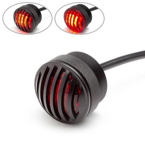 1.65" Matte Black Mini Flush Mount CNC Billet Aluminium Prison Grid LED Stop / Tail Light