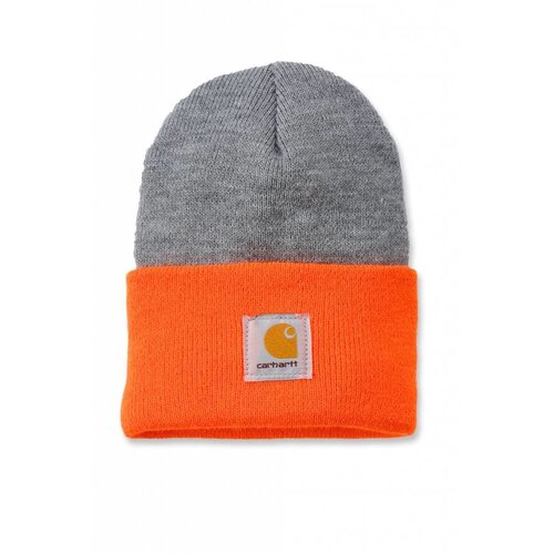 Acrylic Watch Beanie BRIGHT ORANGE/H.GREY