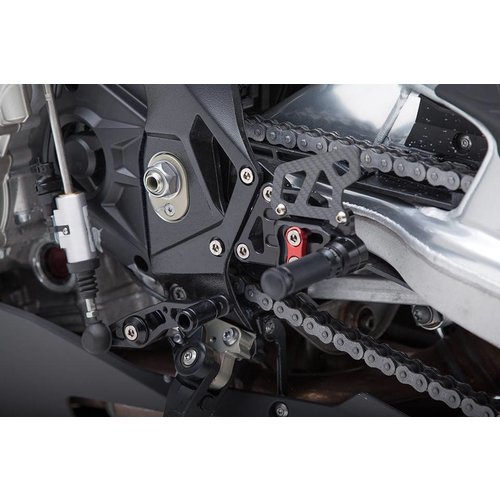LSL Paire de commandes reculées BMW S 1000 RR 15 -, noir, pièce de montage rouge