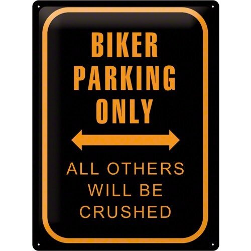 Biker Parking Only 40x30 Plaque en étain