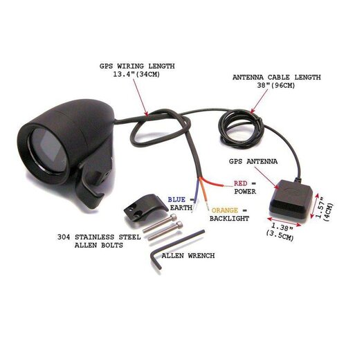 Digital GPS Analogue Speedo for 7/8" or 22M Bars