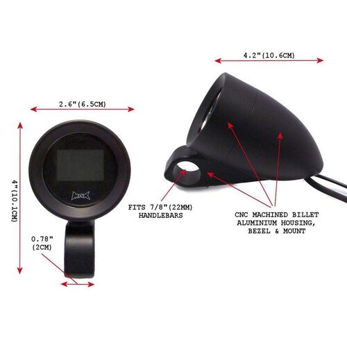 Digital GPS Analogue Speedo for 7/8" or 22M Bars
