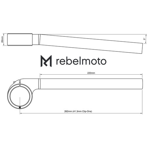 Rebelmoto Verstelbare Clip-ons 0° tot 5 ° Zilver