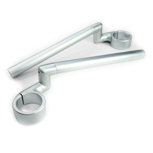 Rebelmoto High Rise Adjustable Clip-ons 25° Silver