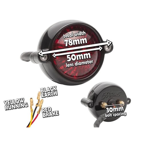 Motone Lecter Tail Light + Fender Mount Kit - zwart