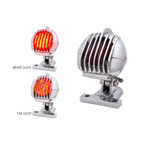 Prison Retro Grill LED Rücklicht Rot / Poliert