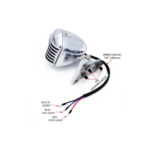Prison Retro Grill LED Rücklicht Rot / Poliert