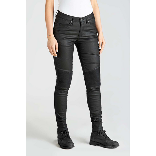 Kusari Black - Jean moto skinny en tissu protecteur pour Femme