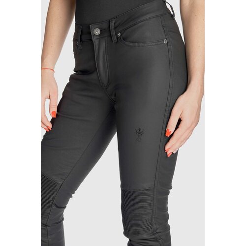 Kusari Black - Jean moto skinny en tissu protecteur pour Femme