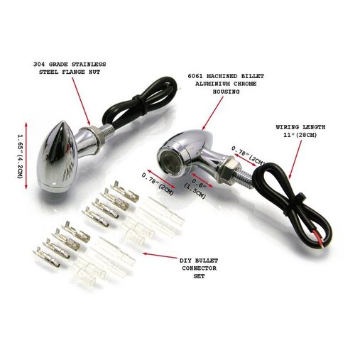 Premium Chrome Alumnium Blinker "Chubby'