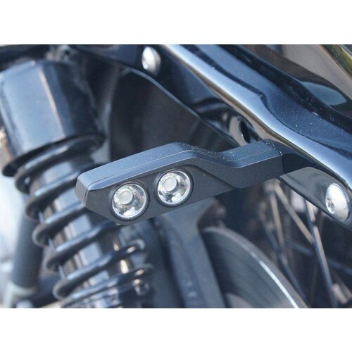 Feu arrière à LED en aluminium CNC noir