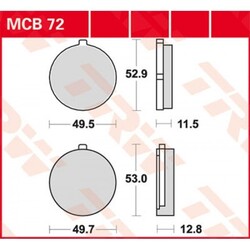 Plaquette de frein standard MCB72