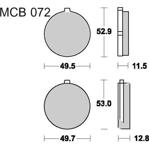 TRW Brake pad standard MCB72
