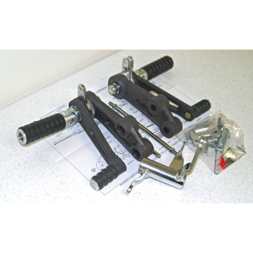 Tarozzi Kawasaki Z Fußrastenanlage Schwarz Faltbar