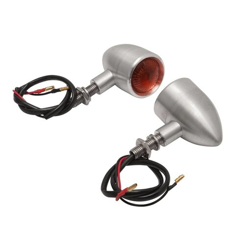 Motone 2 Paar (4 Stuks) Brushed Aluminium Bullet Knipperlichten