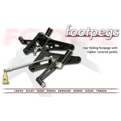 Tarozzi Suzuki RG/R Fußrastenanlage Schwarz Faltbar