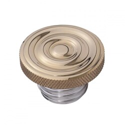 Custom Fuel Gas Cap - Brass Rippled Top - Aluminium Thread - Rippled