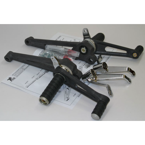 Tarozzi Moto Guzzi Commandes reculées Noir Fixé