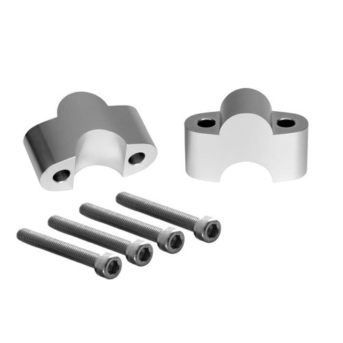 Motone Handlebar Riser Inserts - One Inch Rise - For One Inch Bars - Clear/Silver