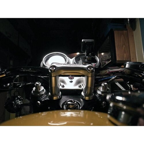 Motone Lenker Riser Einsätze - One Inch Rise - Für einen Zoll Bars - Clear / Silber