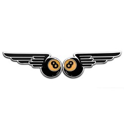 Paire de badges "Winged 8-Ball" - Aluminium