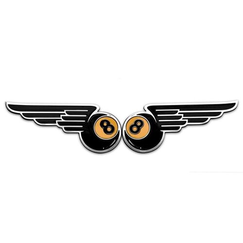 Motone Paire de badges "Winged 8-Ball" - Aluminium
