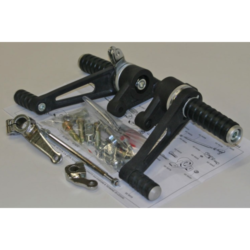 Tarozzi Kawasaki GPX/ZX/R/SR Fußrastenanlage Schwarz Fest