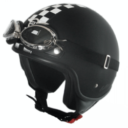 Custom Flag Racer Jet helmet Black & White