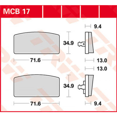 TRW Plaquettes de frein avant MCB 17 pour BMW /6 et /7 jusqu’à 9/1980 et R90S