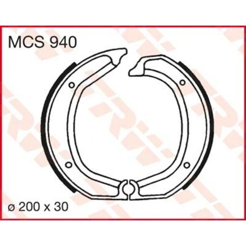 TRW Brake shoes set Lucas MCS 940 rear for BMW /5, /6, /7 models and R 45/65 till 9/80