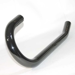 Exhaust manifold ''Sport'' 38mm blackchrom left, for / 5/6/7 up to 9/1980 without cross tube remake