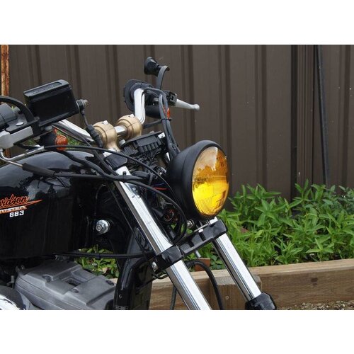 5,75" Yellow Bates Style Headlight Bottom Mount Black
