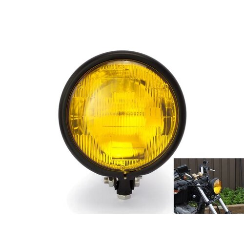 5,75" Yellow Bates Style Headlight Bottom Mount Black