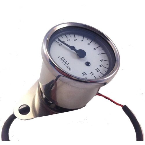 1: 7 Mechanical (cable) Tachometer White / Chrome