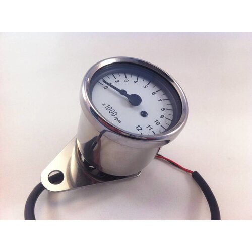1: 5 Mechanical (cable) Tachometer White / Chrome