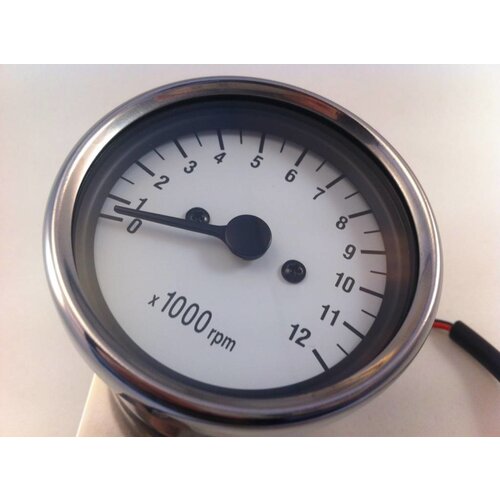 1: 5 Mechanical (cable) Tachometer White / Chrome