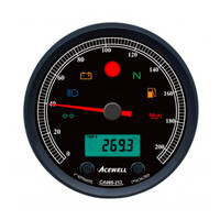 CA085 210 KM/H Speedo Black/Black