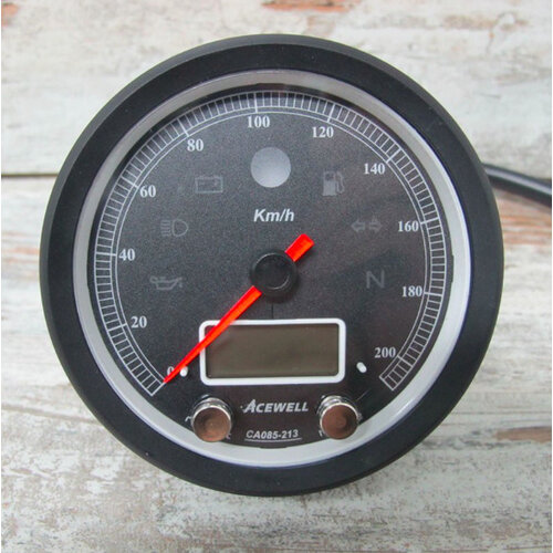 Acewell CA085 210 KM/H Speedo Black/Black