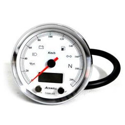 CA085 210 KM/H Speedo White/Chrome