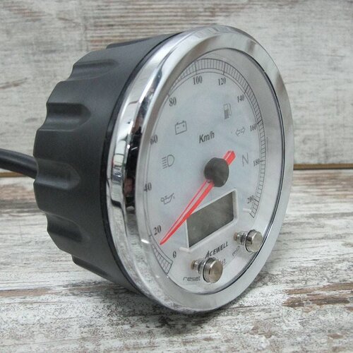 Acewell CA085 210 KM/H Teller Chrome Behuizing en Witte Wijzerplaat